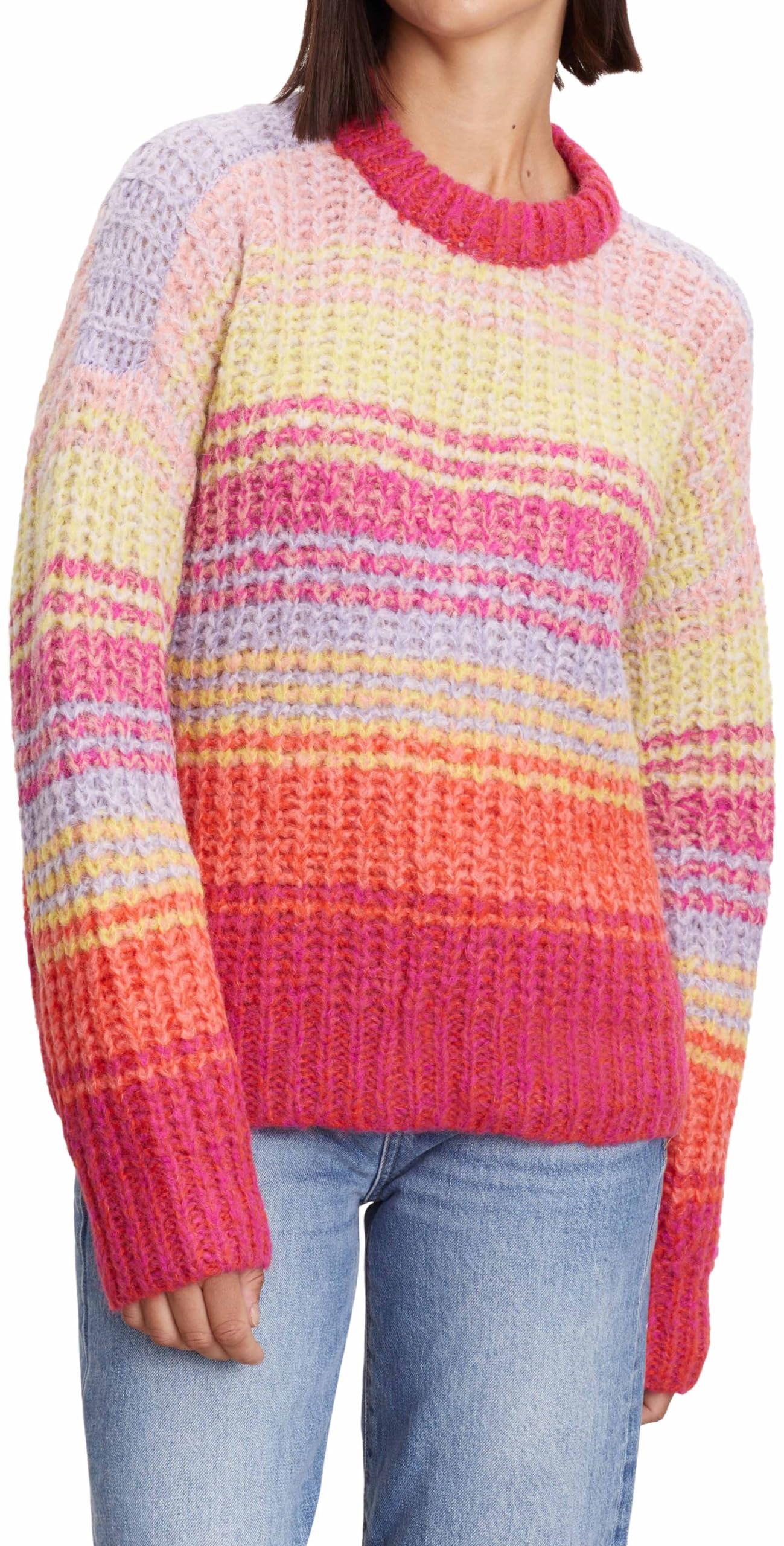 Velvet by Graham & Spencer Women's Brandy Novelty Alpaca Sweater, Multi, Small