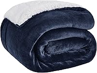 Bedsure GentleSoft Sherpa Fleece Throw Blanket - Thick Warm Reversible Fuzzy Plush for Couch Bed Winter, Navy 50x60