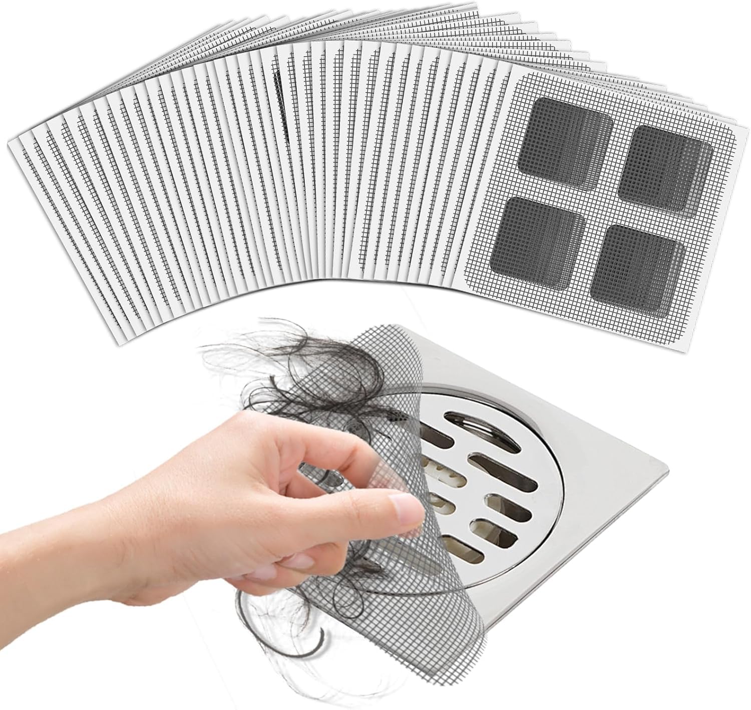 COOFANDY 20 PCS Disposable Shower Drain Hair Catcher, Sink Strainer Mesh Stickers, Drain Square, Drain Protection Stickers, for Showers, Bathtubs, Floor Drain Cover, Waterproof, Adhesive, Disposable (B0DBHBBZH9) Amazon Price History, Amazon Price Tracker