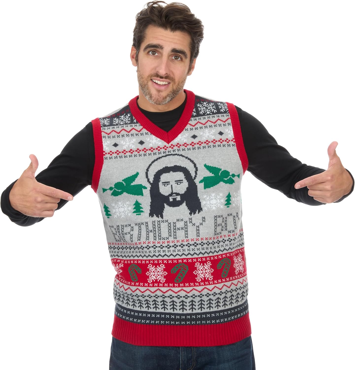 The Ugly Sweater Co. Christmas Sweater Vest - Tacky Holiday Designs to Stand Out - Snug Fit, Breathable Ugly Unisex Vest - Image 2