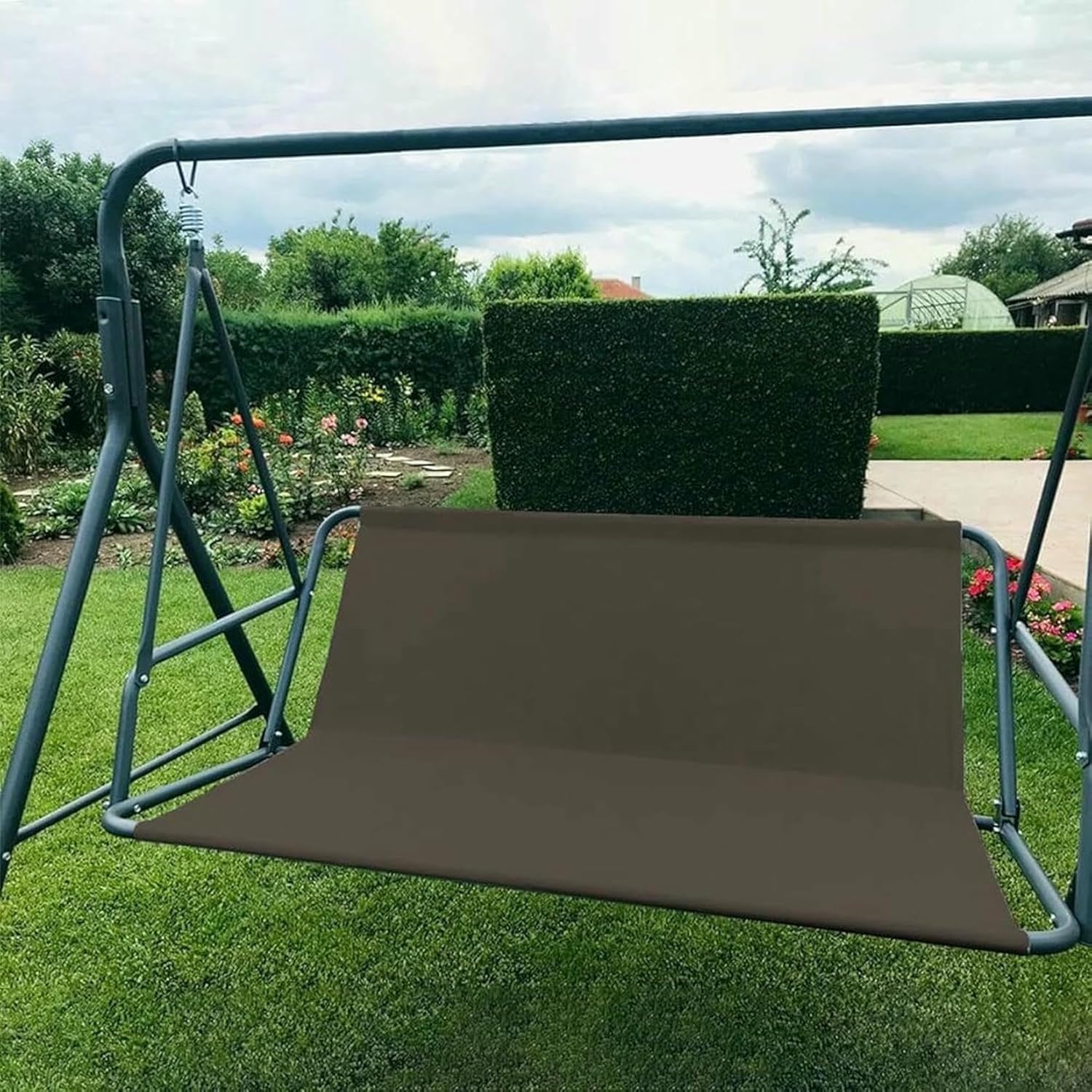 Swing Canopy Replacement Seat Cover,Swing Replacement Seat & Back Support,Swing Cushion Cover,Waterproof 600D Oxford Fabric,for Garden/Patio/Poolside/(Swing not Included)~/