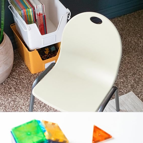 Backyard Discovery 12 Kid's Stacking Chairs-4 Pack-Ivory