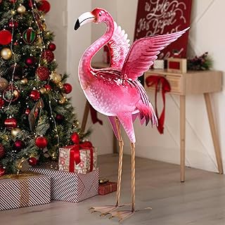 Natelf Garden Flamingo Statues and Sculptures, Outdoor Metal Bird Yard A...