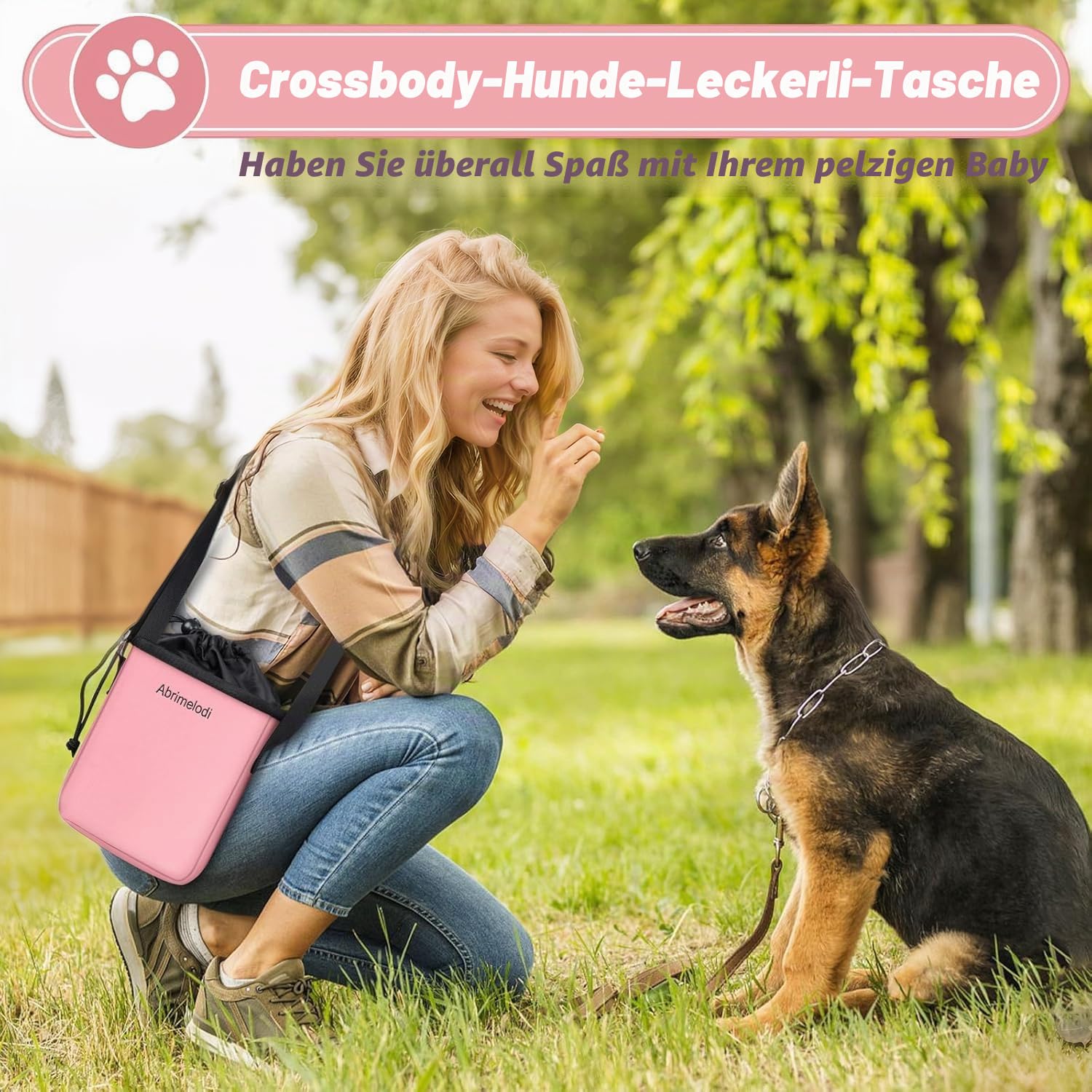 Set mit 6 Hundetaschen, enthält 2 Futterbehälter, 1 Hunde-Reise-Organizer, 2 Faltbare Näpfe, 1 Leckerli-Tasche, Rosa, Haustier-Reisetasche