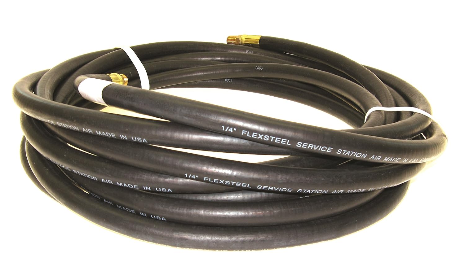 Continental Service Station Red EPDM Multipurpose Air Hose, 3/8" ID x 50' Length Reel, 250 PSI Max Working Pressure, 1/4" Male x Male Brass NPT Fittings