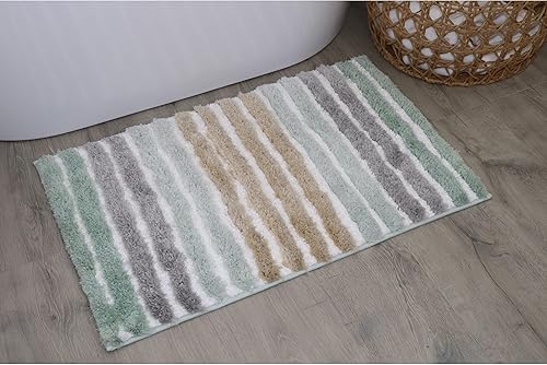 Miniatura 11 de Alfombras de baño extra suaves, absorbentes, antideslizantes, de secado rápido, lavables a máquina, de felpa cómodas para suelo de baño, bañera,