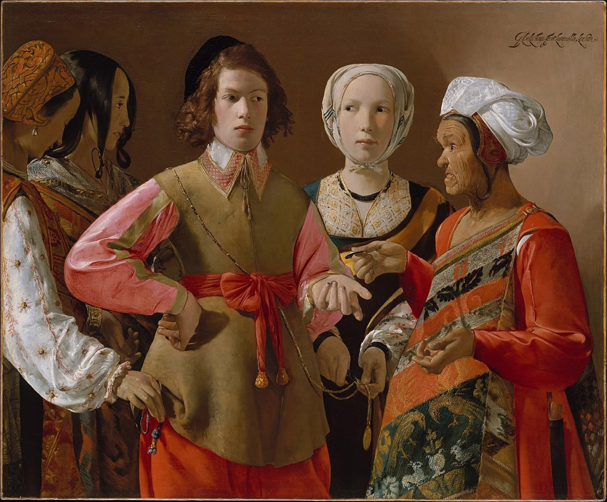SERENDIPITP Abstract Painting Mural Print Picture Wall Decor Painting the Fortune Teller by Georges De La Tour Vintage Wall Artwork for Home Decor 60x90cm