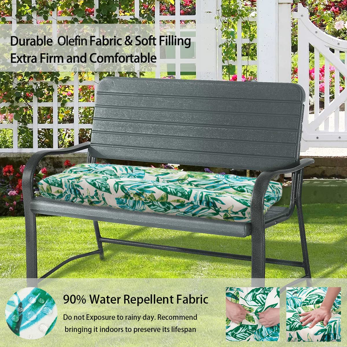 Outdoor Btgunmu Outdoor Bench Cushion 42 X18 Inch With Non-Slip