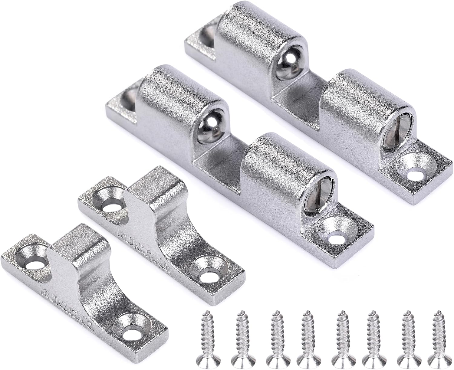 2 Pcs Stainless Steel Cabinet Tension Catch Clasp Door Latch,Adjustable Tension Door Latch with Screws,1-7/10 Inch(43mm)