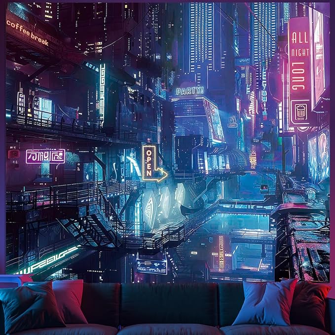 Reseña de Ninja Gaiden 4: Descubre al Ninja 11 81AWfG1uaRL. AC SX679 Anime Punk City Wall Tapestry for Bedroom, Japanese Futuristic Neon Night Street Cyberpunk Tapestries Aesthetic, Futurism Skyscraper Backdrop for Living Gaming Room Dorm Decor 51in X 60in
