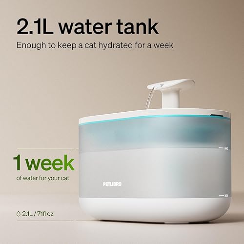 Miniatura 6 de PETLIBRO - Fuente de agua de 71 fl oz/2.1 L para gatos, ultra silenciosa, sin bisfenol A (BPA), con dos modos de caudal, cuenco de agua con 4