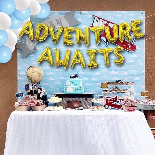 Miniatura 6 de Decoraciones de fiesta de aventura que espera, decoraciones de fiesta temática de viaje, decoraciones de fiesta de jubilación, decoraciones de