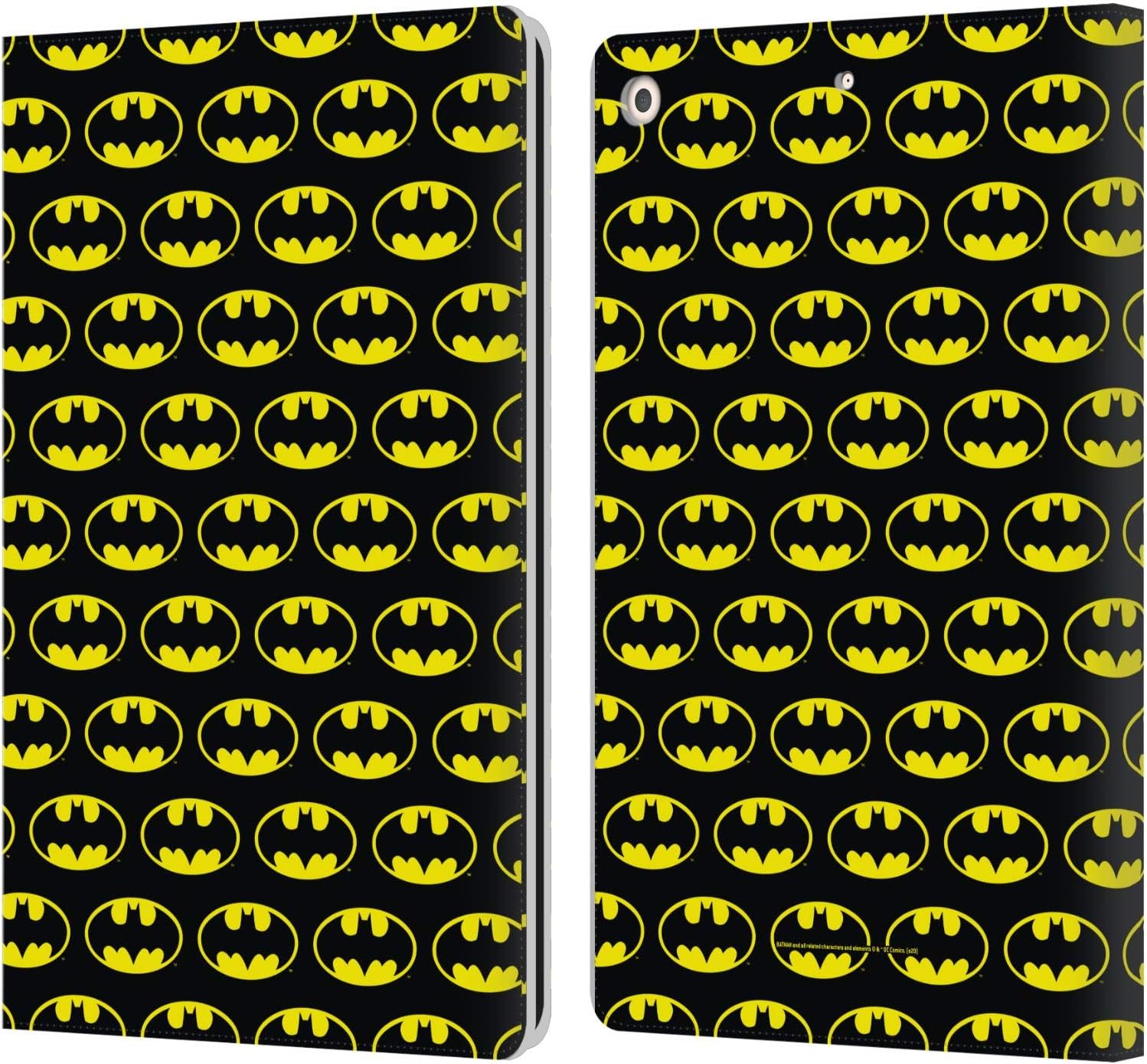Head Case Designs Officially Licensed Batman DC Comics Patterns Logos Leather Wallet Case Compatible with Apple iPad 10.2 2019/2020/2021