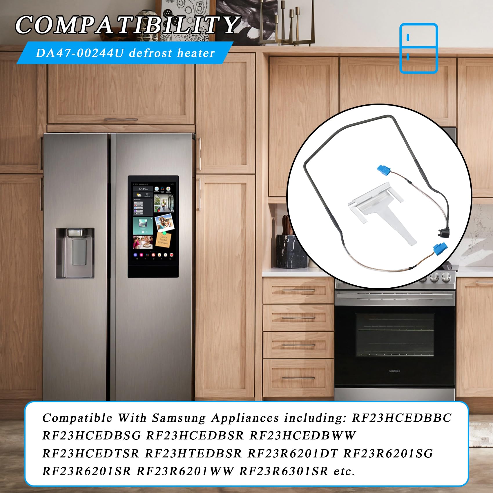 DA47-00244U Defrost Heater Assembly Compatible with Samsung