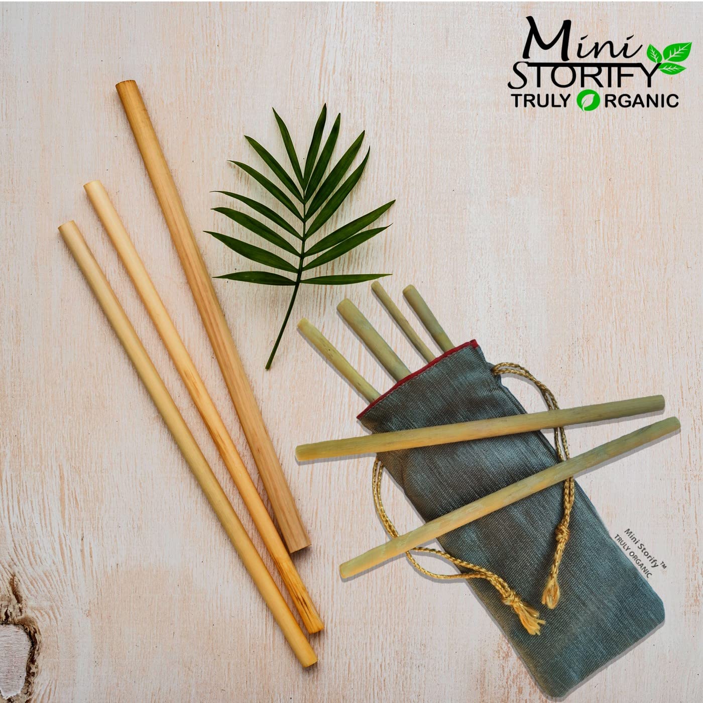 Mini Storify Truly Organic 1.Bamboo Cotton ear buds/swabs|80 Stems|1.Kids bamboo tooth brush-Oral Cleaning, |1.bamboo travel case|2.Loufah/loofah Pad, Sponge Body scrubber|6.Bamboo Straw (8")(PACK-11) - Image 8 thumbnail