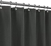 Vista 9 de Cortina de ducha de tela extra ancha de 108 x 72 pulgadas, tejido de gofre, spa de lujo de hotel, repelente al agua, lavable, spa, 230 GSM
