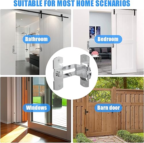 Miniatura 9 de Cerradura de puerta de granero abatible de 90 grados, protege la privacidad, pestillo de puerta de seguridad, pestillo de bloqueo de gancho para