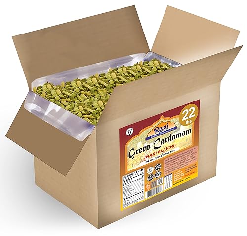 Rani - Cápsulas de cardamomo verde Hari Elachi de 352 onzas 22 libras caja a granel de 220lbs totalmente natural vegano apto para gluten sin OMG