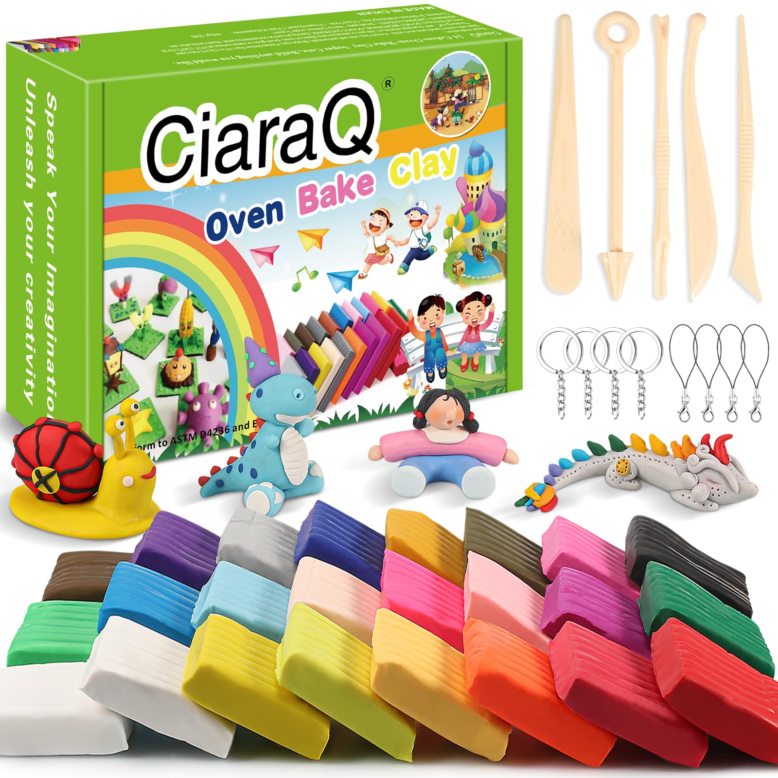 CiaraQ Polymer Clay Kit - 50 Colors for Kids & Beginners -16 CiaraQ Polymer Clay Kit - 50 Colors for Kids & Beginners -16