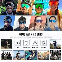 Queshark Sportszemüveg Kerékpáros Szemüveg Polarizált UV400 Védelem 5 Cserélhető Lencsével Fekete-Piros Outdoor Bicikli Futás 5