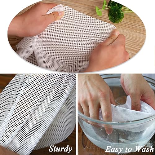 Miniatura 5 de 7 hojas deshidratadoras antiadherentes, reutilizables, cuadradas, de silicona, para secadora de frutas, malla de 11.8 x 12.8 pulgadas (11.8 x 12.6