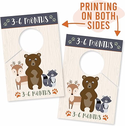 Miniatura 3 de Hadley Designs 7 Woodland - Organizador de armario para guardería de bebé para niñas o niños, organización de colgador de tamaño gris para niños,