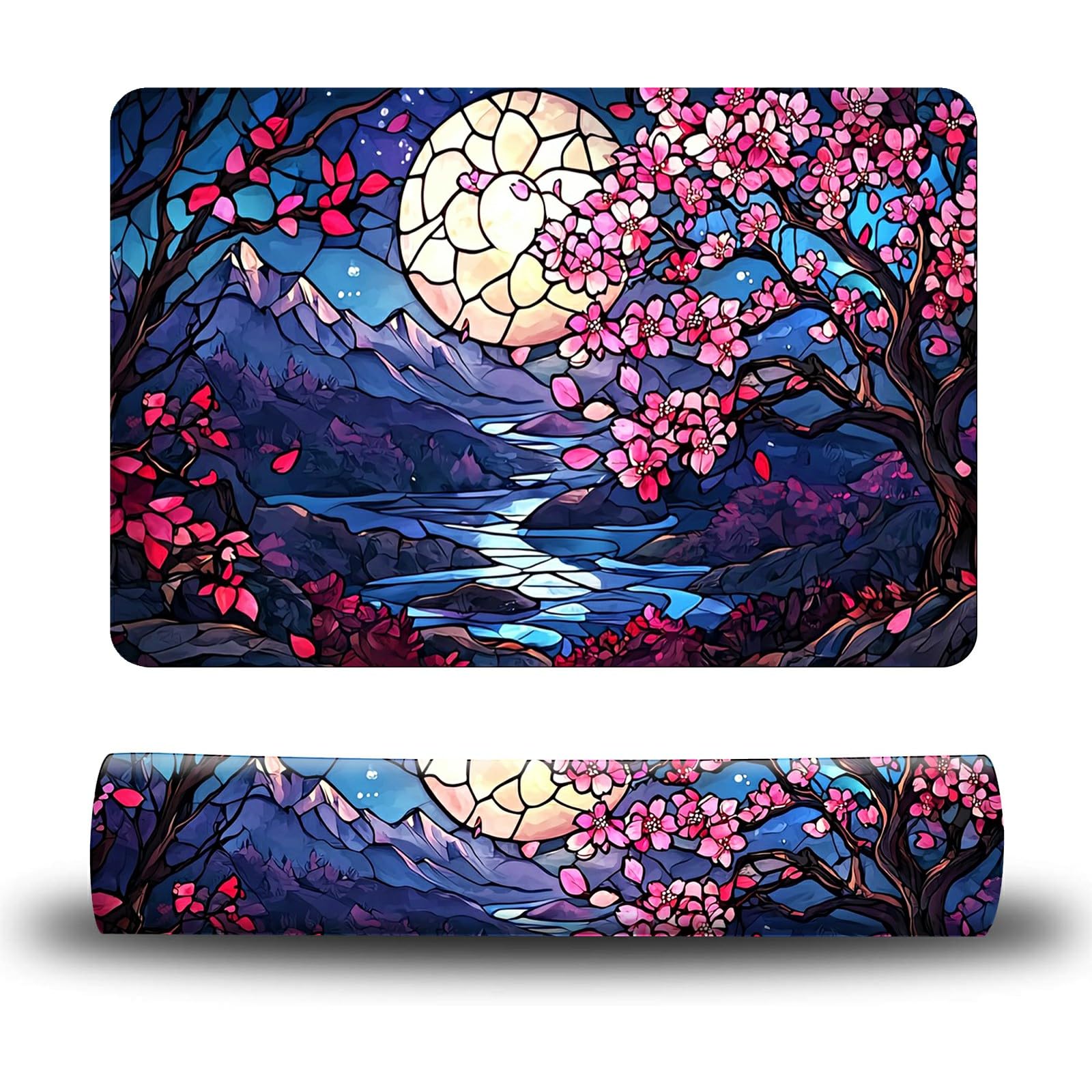 Dikoer Dog Food Mat, 19.6" x 23.6" Absorbent Pet Feeding Mat for Food and Water, Waterproof Diatom Mud Pet Placemat with Non-Slip Rubber Backing, Cat Bowl Mat for Floors - Moon Creek Flower