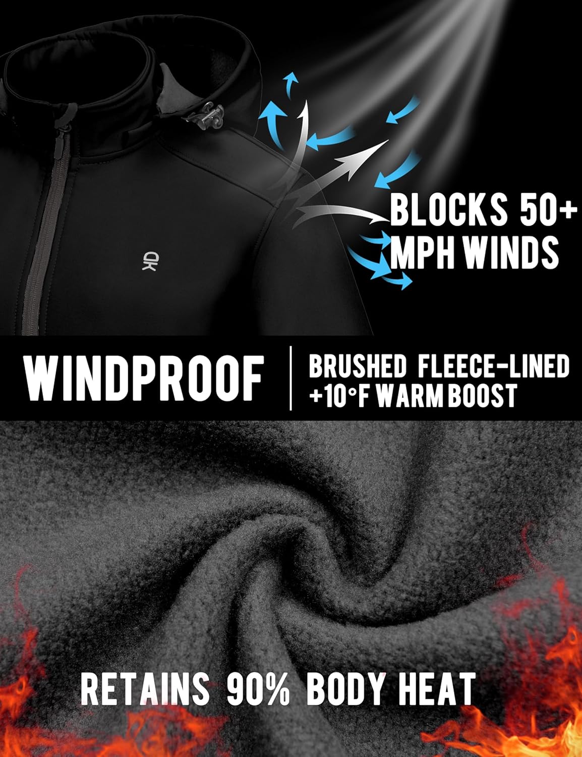 Little Donkey Andy Women’s Softshell Jacket, Ski Snowboarding Jacket with Removable Hood, Fleece Lined - Image 7