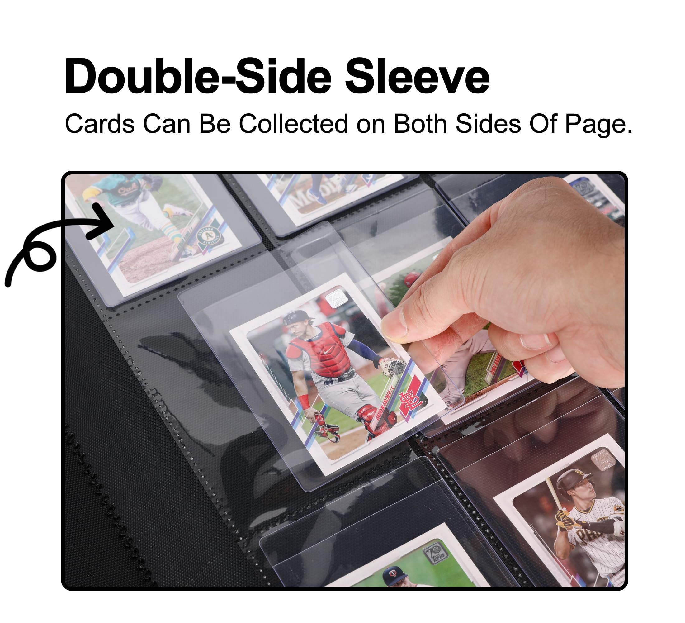 Classeur semi-rigide – Économiseur de cartes – 1 classeur pour porte-cartes semi-rigides, album semi-rigide pour 360 cartes (modèle A, noir classique)