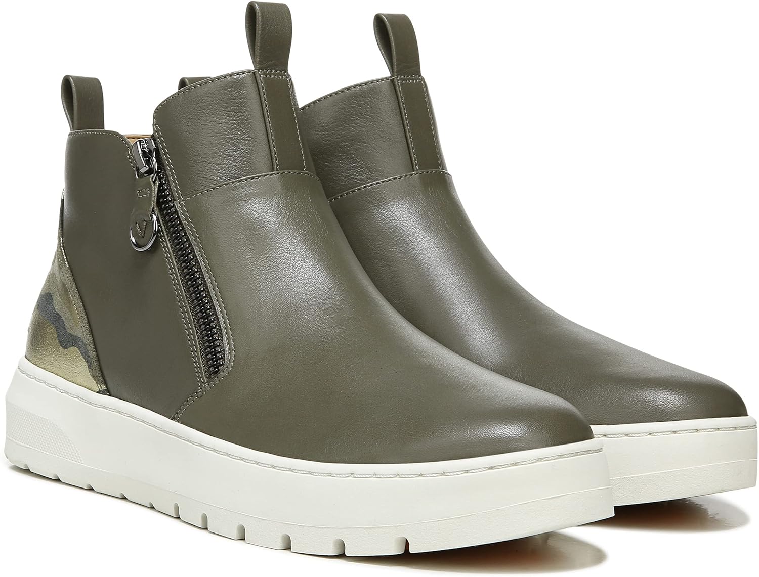 Vionic Brinkely Women's Slip-on Side Zip Boot Olive Nappa Camo - 9 Medium