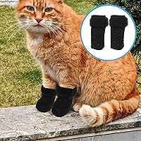 Vista 7 de Orejeras ajustables para patas de gato, cubiertas protectoras para patas, zapatos de gato, tapas de garra antiarañazos, ajuste cómodo