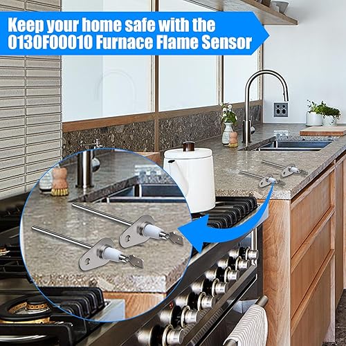 Miniatura 5 de Repuesto actualizado 0130F00010 compatible con sensor de llama de horno Goodman B11726-06 (paquete de 6)