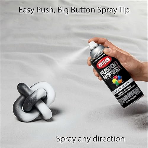 Miniatura 6 de Krylon Fusion All-In-One K02734007 - Pintura en aerosol para uso en interiores y exteriores, blanco brillante satinado, 12 onzas (paquete de 2)
