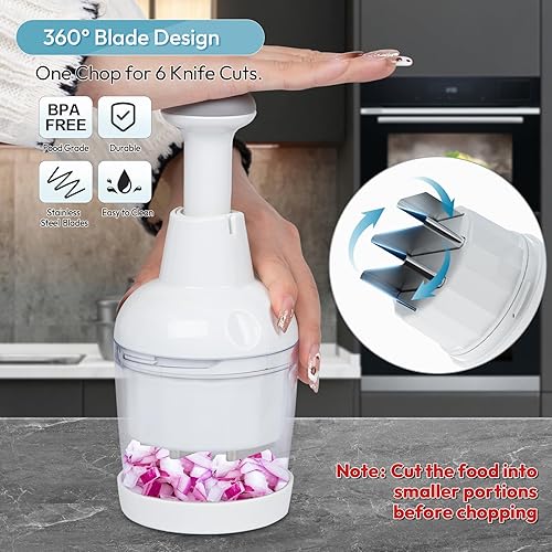 Miniatura 3 de Picador de alimentos, picador de verduras, picador de cebolla, picador de ajo picador de mano para verduras, picador de verduras de mano, picador de