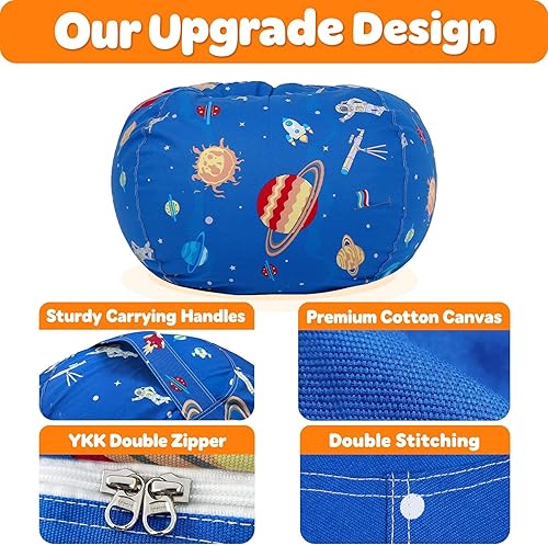 Miniatura 112 de Lukeight - Puf de almacenamiento de animales de peluche de unicornios para niños, con cremallera de unicornios, para organizar habitaciones de niños