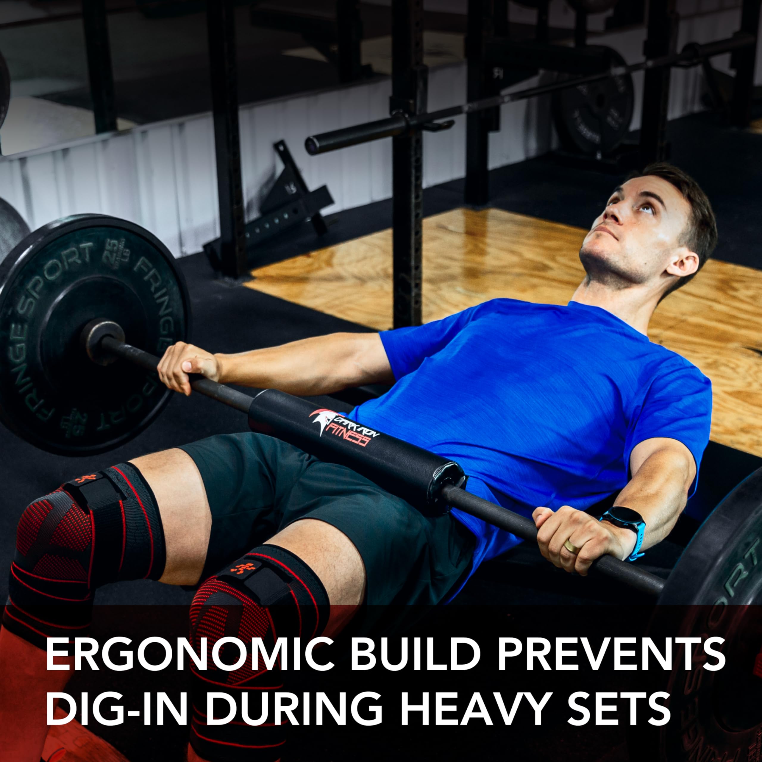 Dark Iron fitness Przysiad na szyję ze sztangą do przysiadów do podnoszenia ciężarów i pchnięć bioder 1 cal męski trening pleców ochrona ciała trening profesjonalny sztanga kulturystyka ochronna