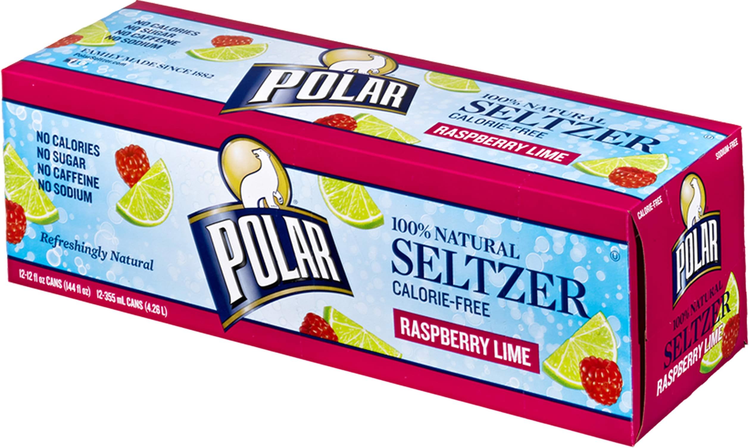 Seltzer Raspberry Lime, 12 fl oz (Pack of 12)