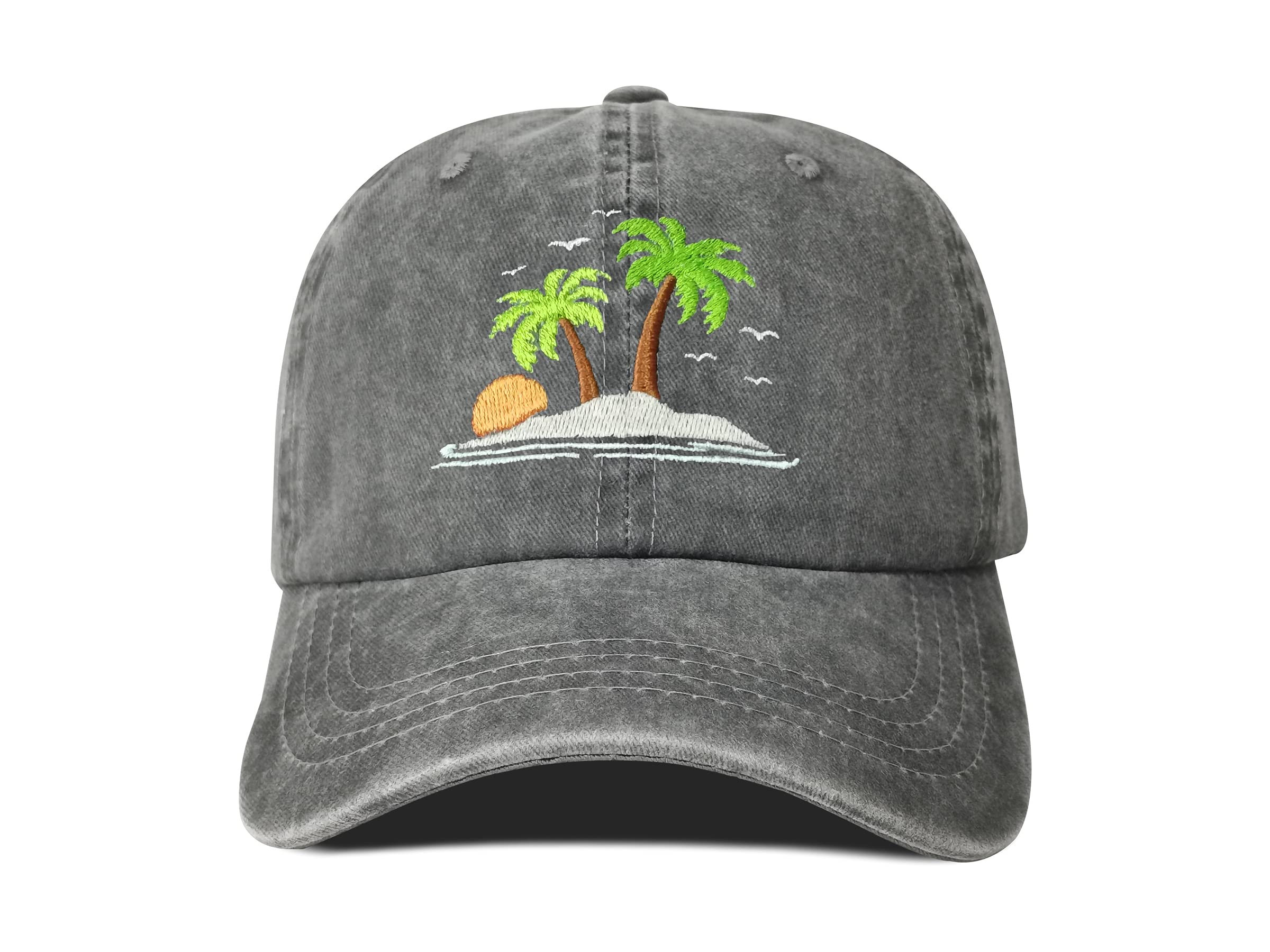 Hepandy Palm Tree Embroidered Baseball Caps