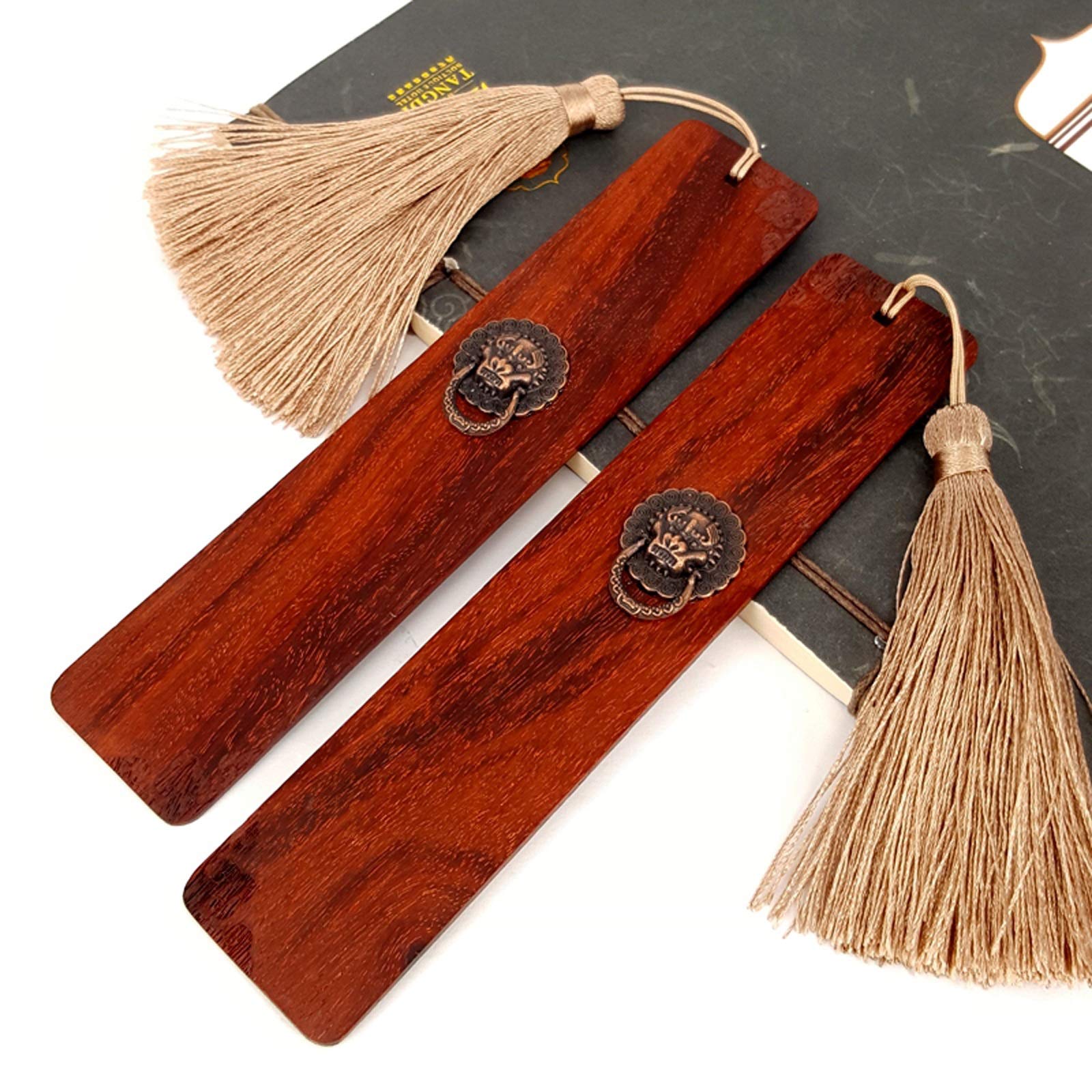 Lesezeichen Holz-Lesezeichen, im chinesischen Stil Jahrgang Lesezeichen, Holz-Lesezeichen mit schönen Quasten, for Freunde und Familie Buch Markierungen