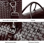 Sac de voyage en cuir pour hommes, sacs de nuit woven sur week-end pour sport d'affaires Gym (Brown)