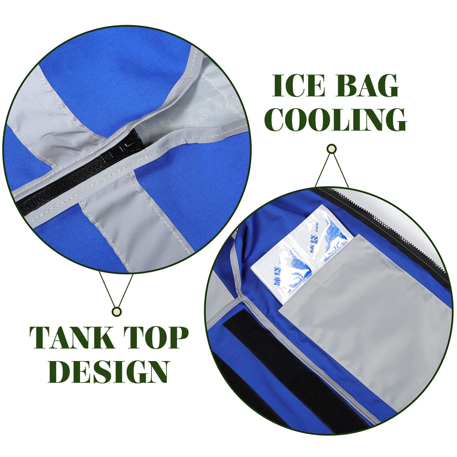 jojofuny Gilet Rafraîchissant D'été pour Camping en Pvc avec Poches de Glace Auto-aspirantes, Grand Format, Cuisine et Activités Extérieures