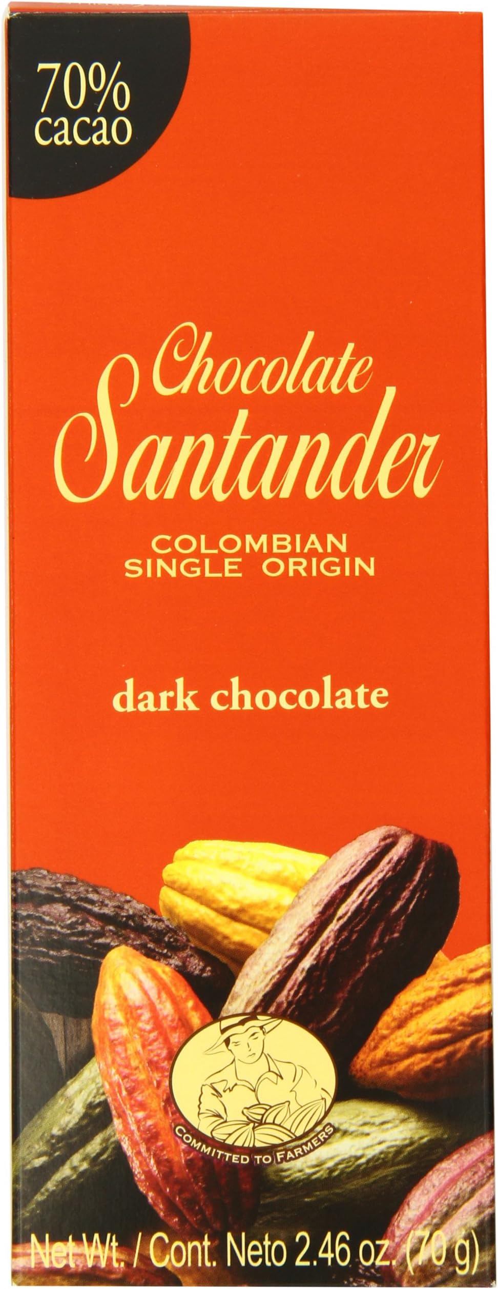 Santander 70% Cocoa Dark Chocolate, 2.46 oz