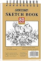 Vista 14 de FIXSMITH Cuaderno de bocetos de 9 x 12 pulgadas, 400 hojas (68 libras/3.53 oz/m²), paquete de 4 (100 hojas cada uno), papel de dibujo sin ácidos