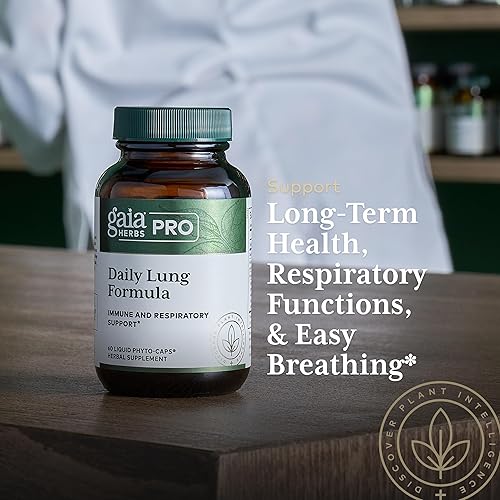 Miniatura 5 de GAIA HERBS PRO Fórmula diaria de pulmón, apoyo para la salud respiratoria* - Suplemento inmunológico con hoja de gordolobo, raíz de malvavisco y más