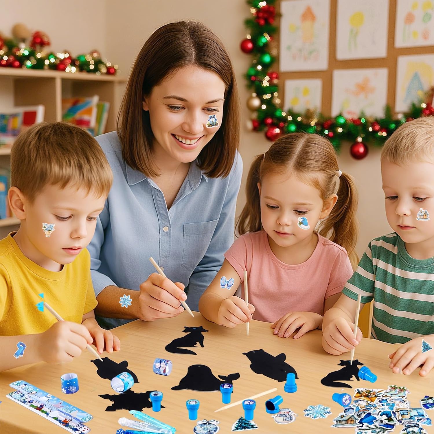 Vanblue 134Pcs Winter Wonderland Party Favors Winter Polar Animal Party Decoration Christmas Holiday Exchange Gifts Boxes Classroom Rewards Prizes Goodie Bag Stuffers Supplies - Image 5