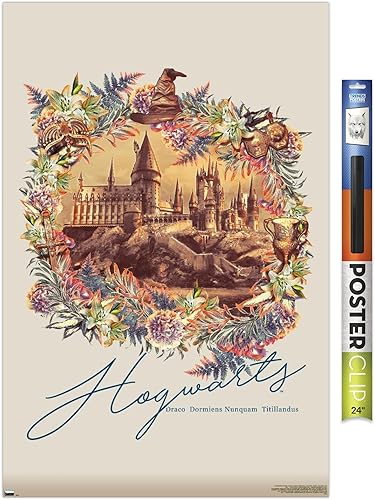 Vista 86 de Trends International The Wizarding World: Harry Potter - Póster de pared floral de Hogwarts, 14.725 x 22.375 pulgadas, versión premium sin marco