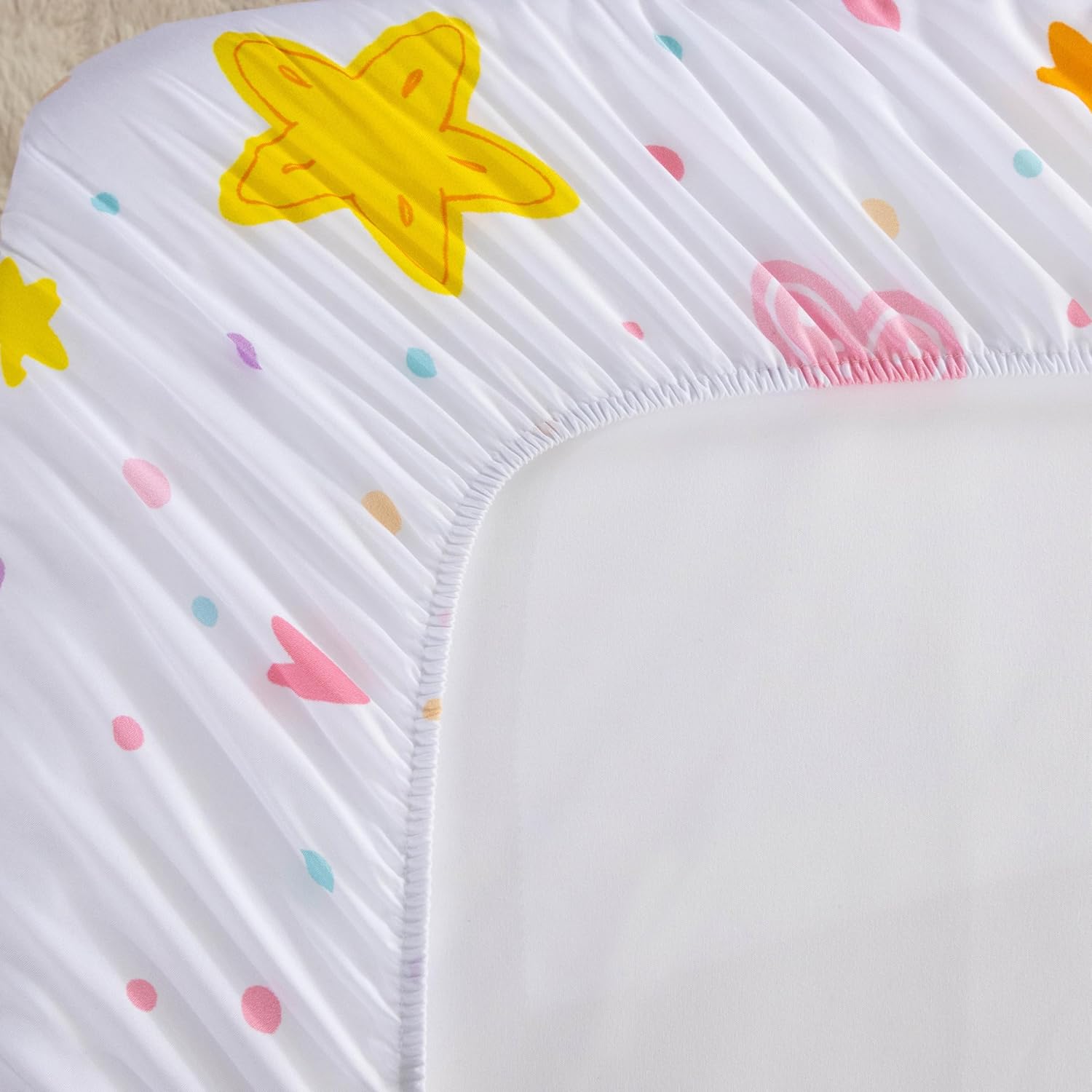 Btargot 3Pcs Sun Rainbow Theme Durable Zipper Bedding for Kids Boys Girls, Bed in a Bag, Twin Size