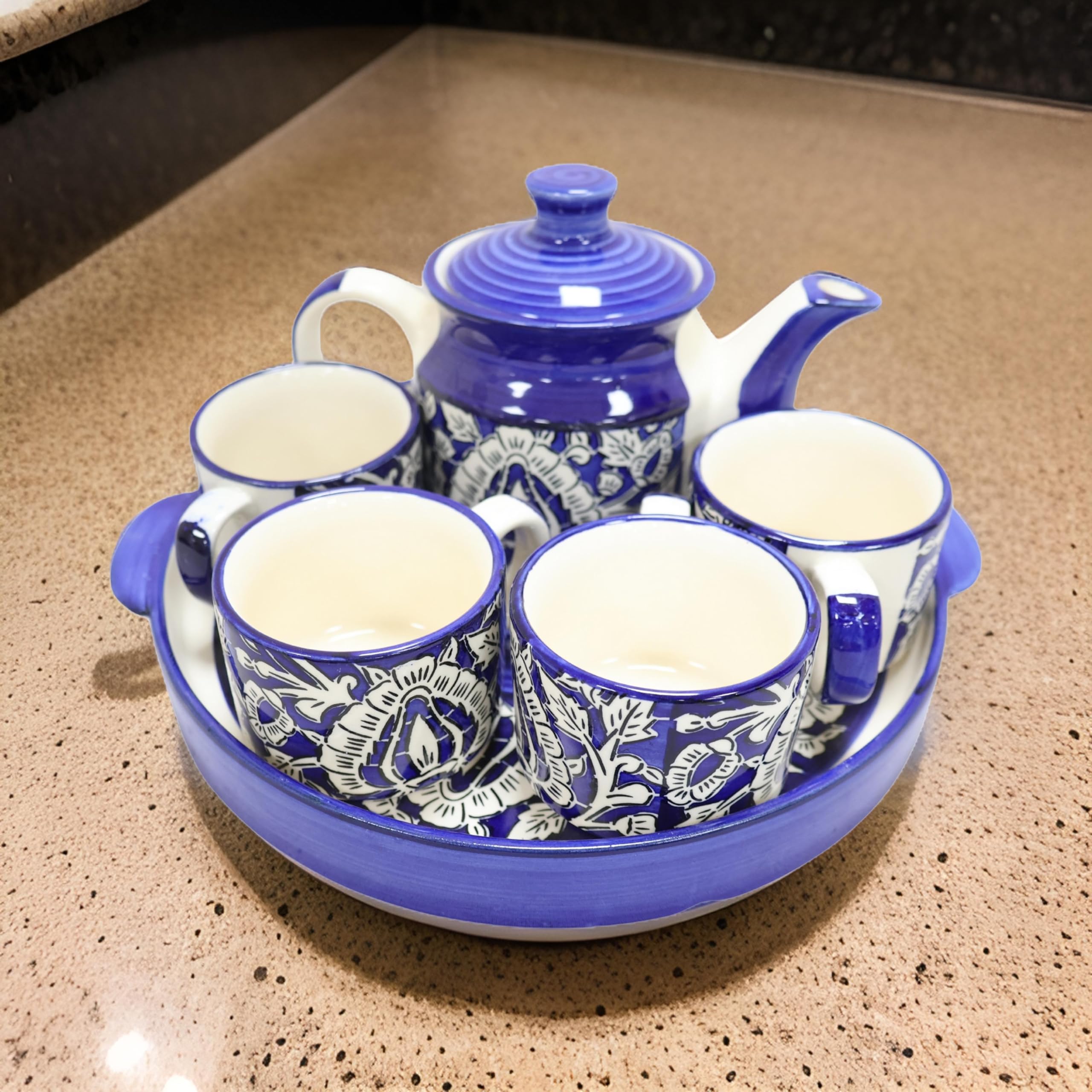 工芸品 Karaja pottery Buy Saras Aajeevika Ceramic Khurja Pottery Murli Set Mugal