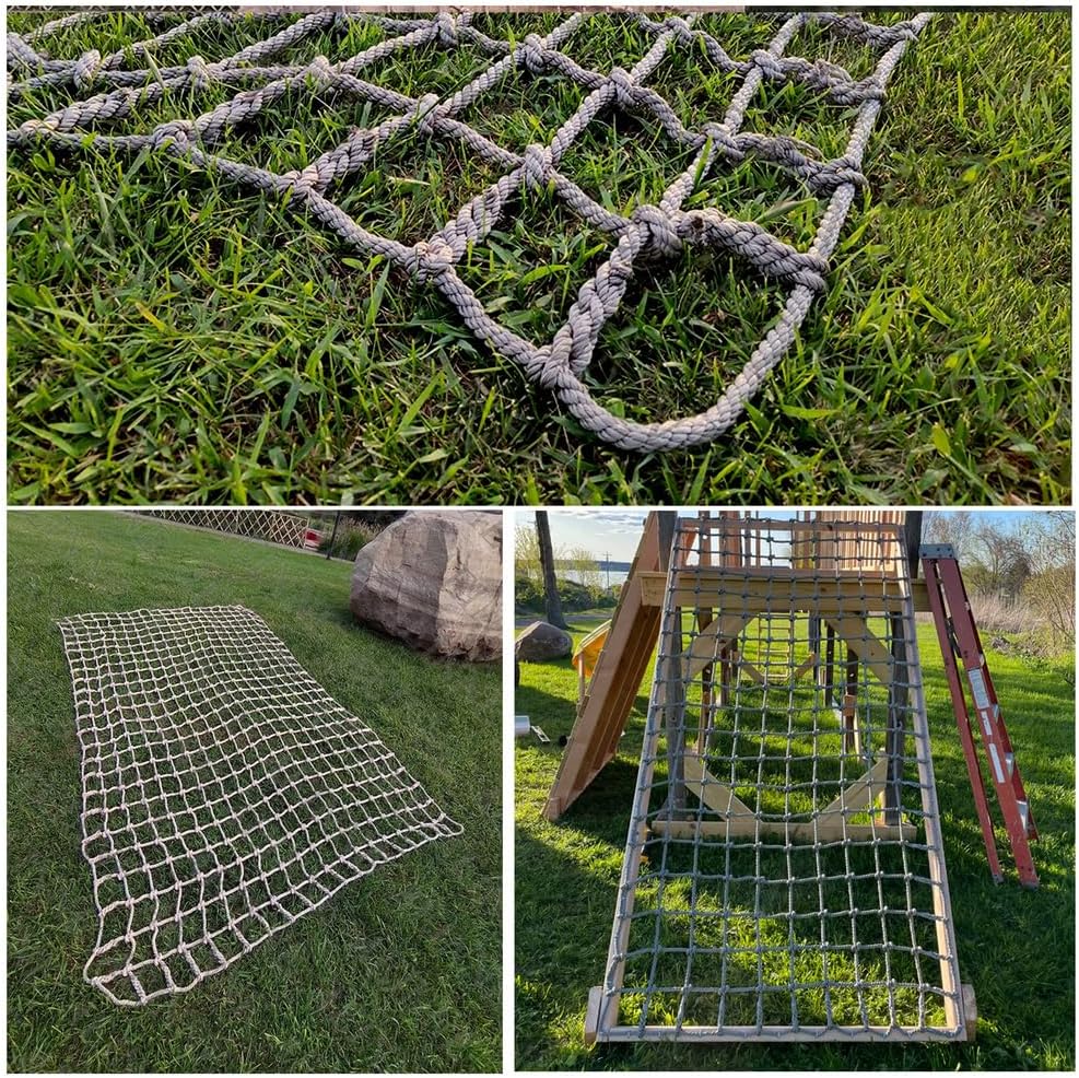 Kids Outdoor Climbing Net 3x3m (9.8ft) - Safe Rope Mesh for Treehouse & Playground, Durable Jungle Gym Accessory, Perfect for Fun & Active Playtime!