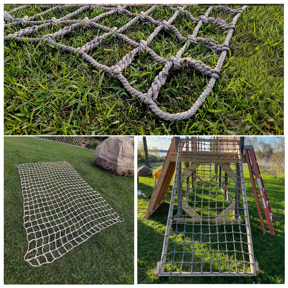 Siatka wspinaczkowa dla dzieci, 1 x 1 m, bezpieczny plac zabaw i domek na drzewie, siatka z liny, do zabawy na świeżym powietrzu, idealna dla bezpieczeństwa dzieci